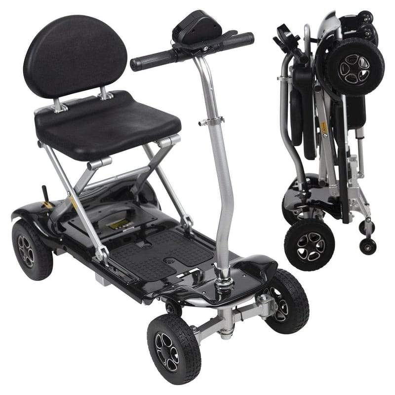 Vive Health 4 Wheel Hands Free Automatic Folding Mobility Scooter - Regenerative Braking, w/ Anti Flat Tires for Seniors