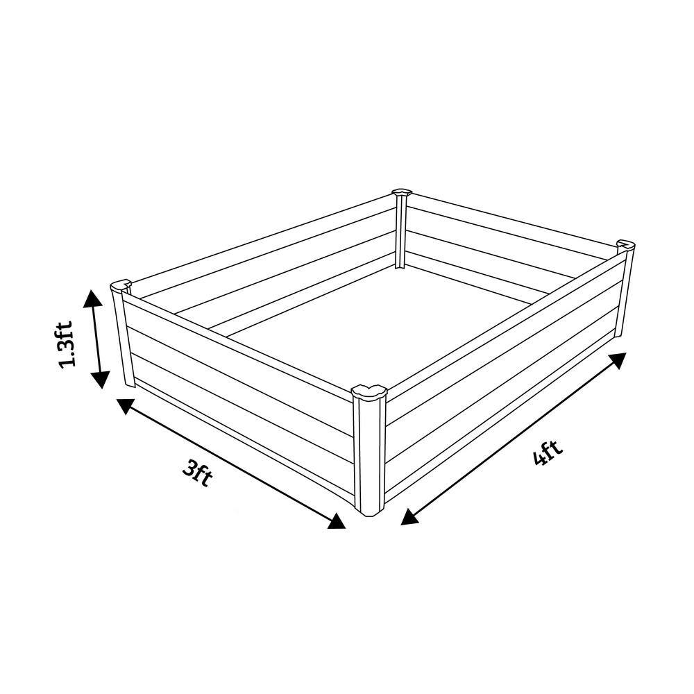 THE ORGANIC GARDEN CO. 48 in. W x 36 in. D x 12 in. H Woodland Gray Galvanized Metal Raised Garden Bed AB1304