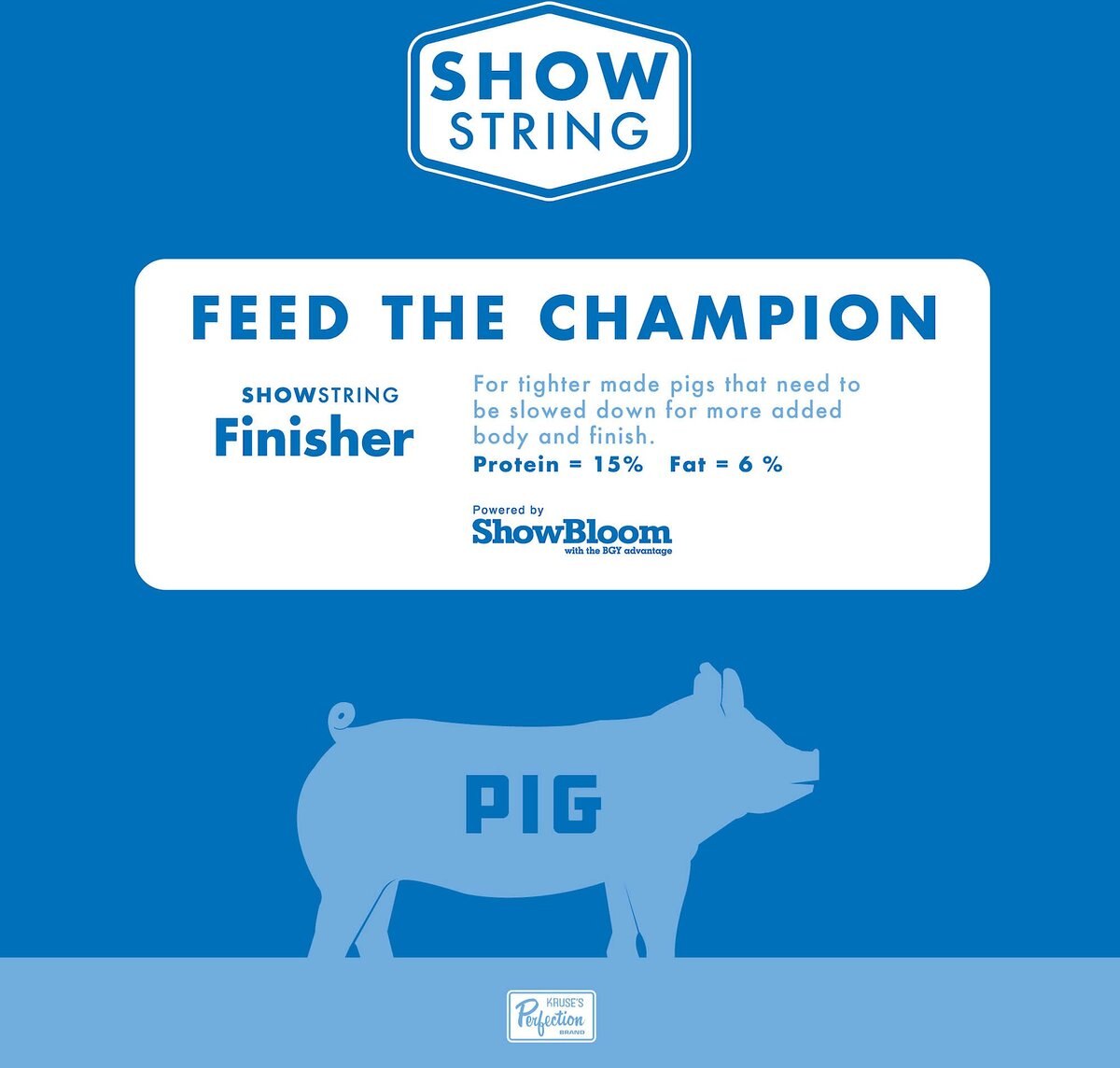 Show String Show Feed Finisher 15% Pig Food， 50-lb bag