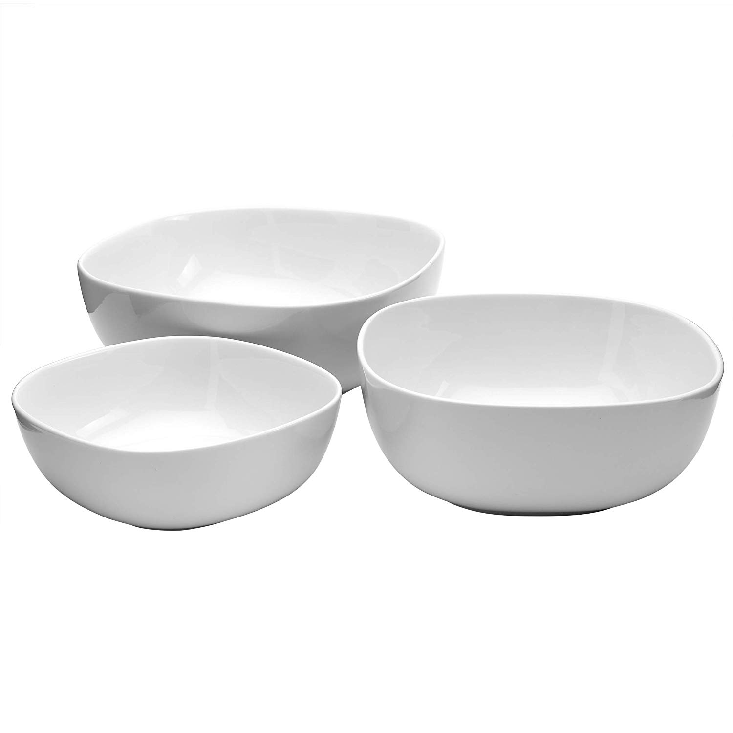 Denmark Tools for Cooks 3 Piece White Soft Square Serving Bowls