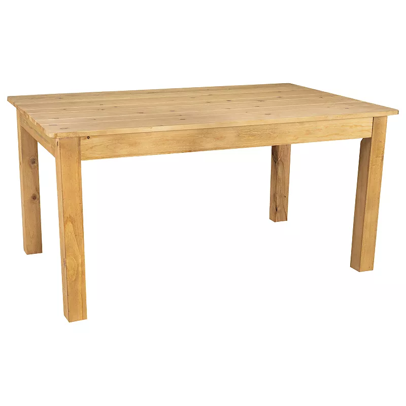 Merrick Lane Jessamine 60 x 38 Rectangular Solid Pine Farm Dining Table