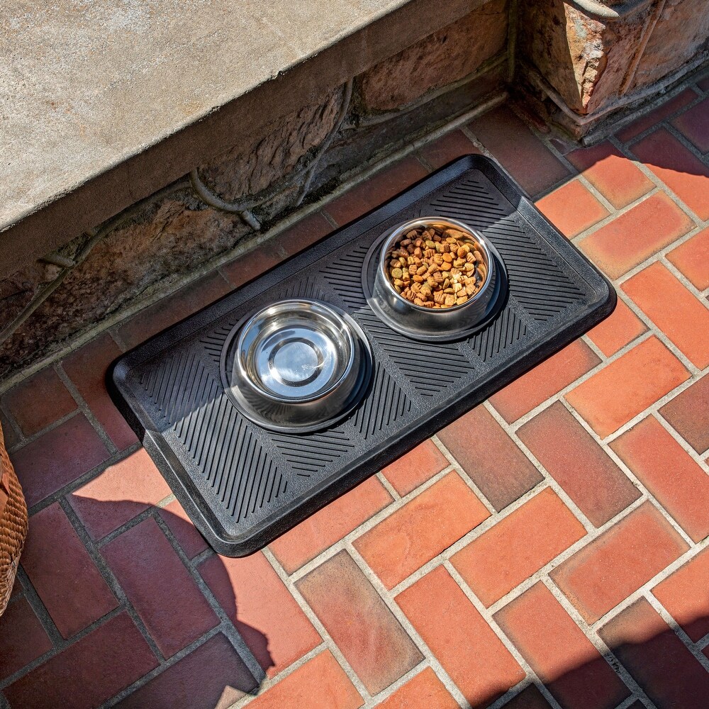 Mohawk Home Black Rubber Boot Tray Utility Mat 1' 4\