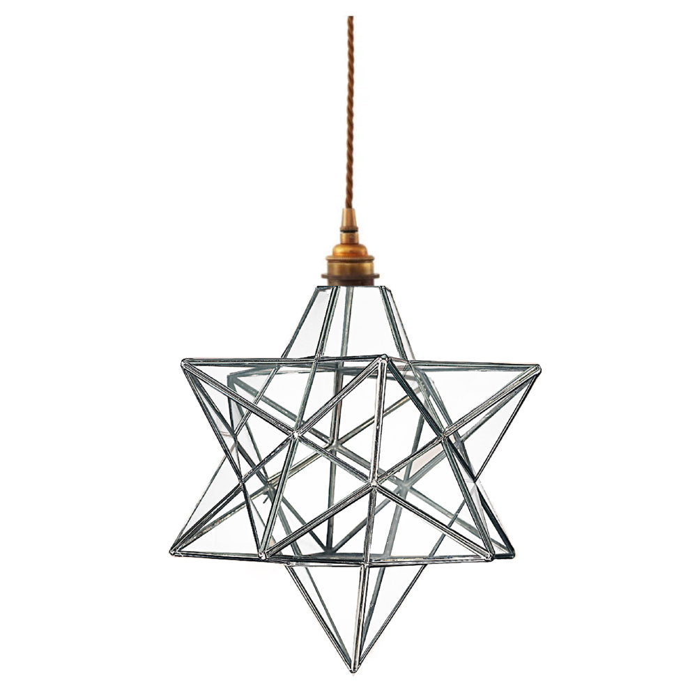 Britalia 660002 Polished Chrome & Glass Vintage Easy Fit Star Pendant Shade 20cm