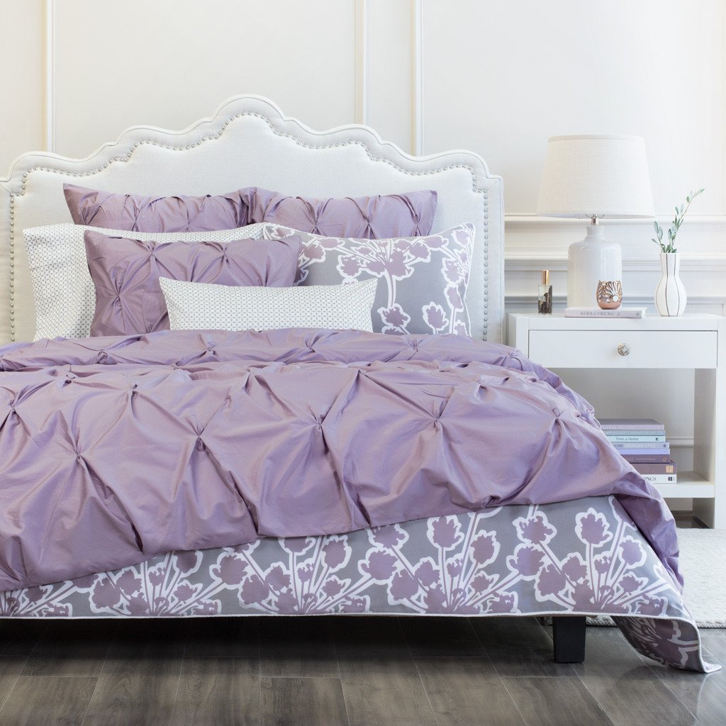 Lilac Valencia Pintuck Duvet Cover