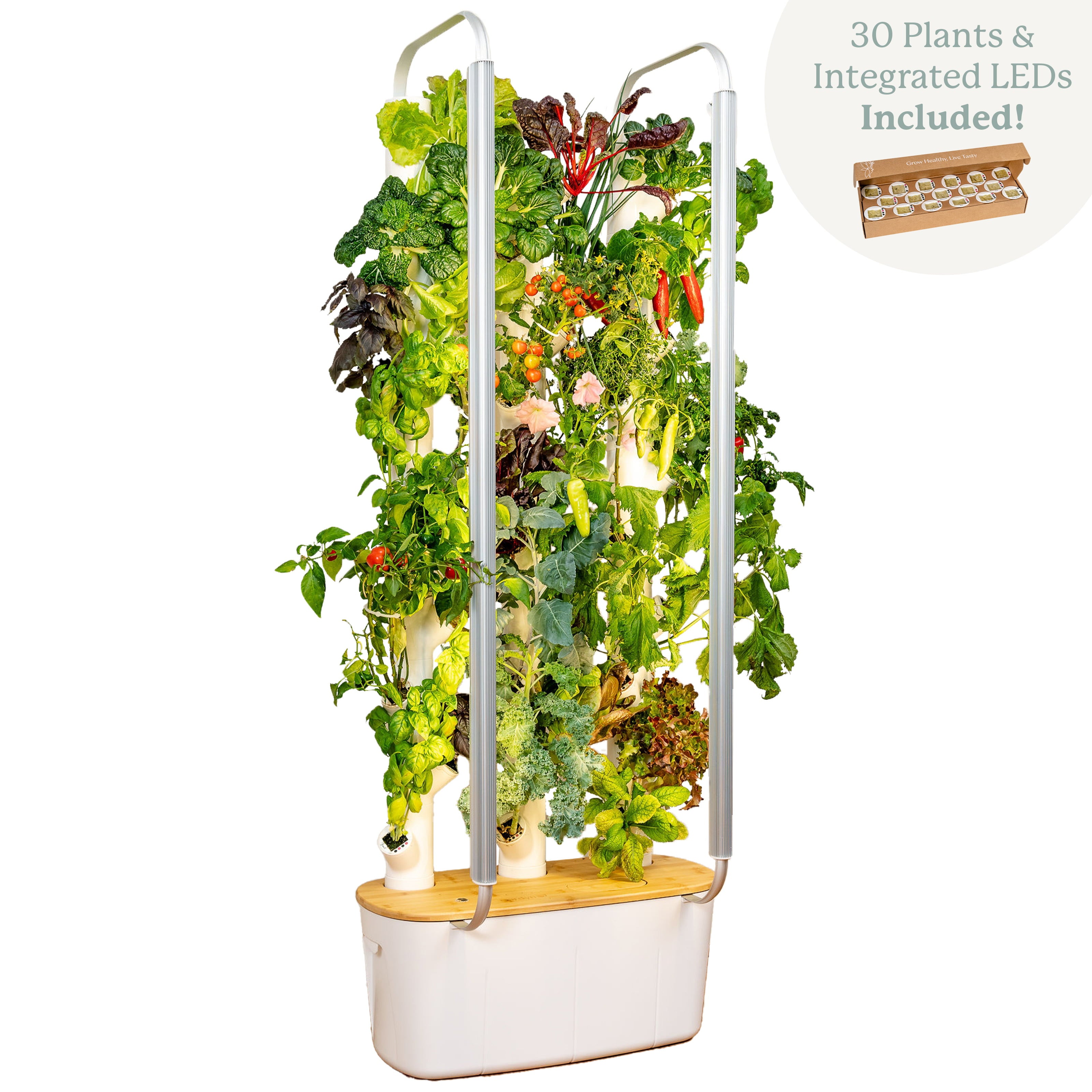 Gardyn 2.0 Indoor Garden Hydroponics Growing System Vertical Garden Planter | 30 Non-GMO Fresh Indoor Plants and LED Grow Lights Included | Less Planting Supplies |No Soil， Grow Tent or Green House