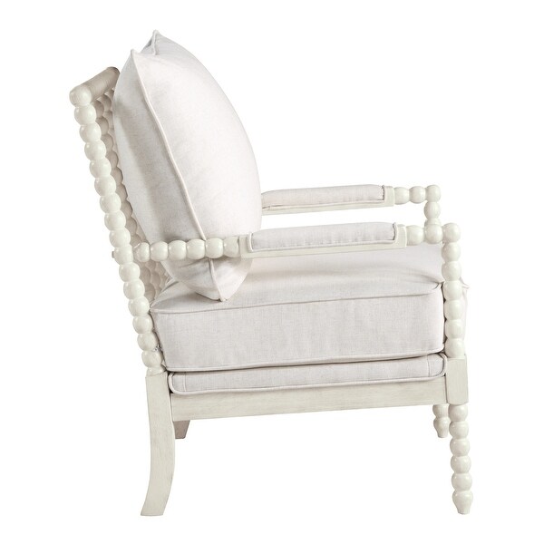 Kaylee Spindle Chair in Fabric with White Frame