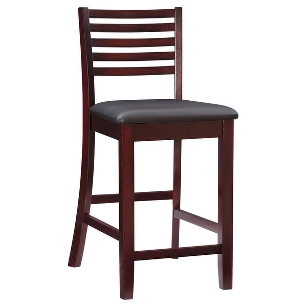 Linon Piedmont Espresso Ladder Back Counter Stool