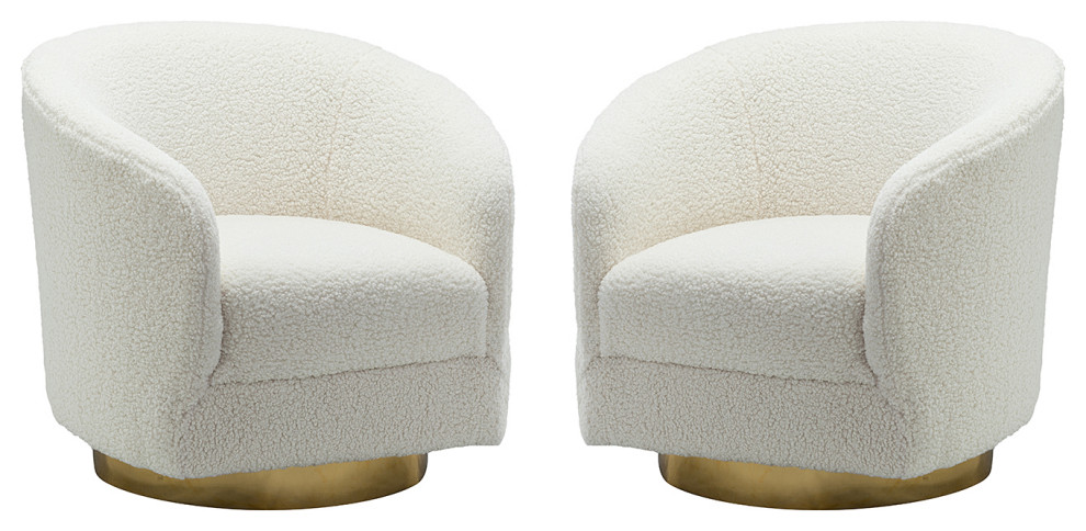 Swivel Barrel Chair  Set of 2   Contemporary   Armchairs And Accent Chairs   by Karat Home  Houzz