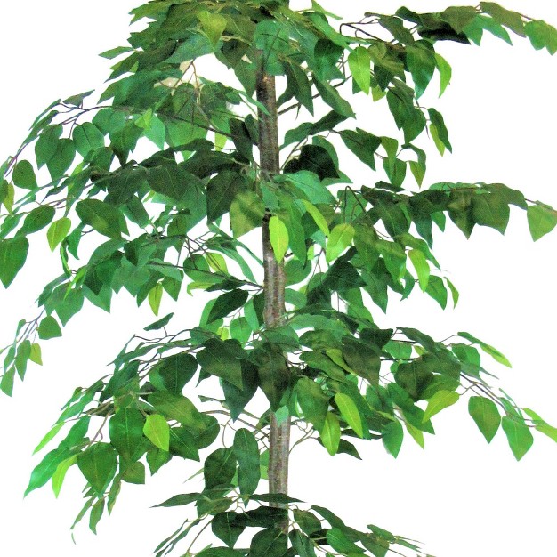 6' Artificial Ficus Tree In Metal Container Green - Lcg