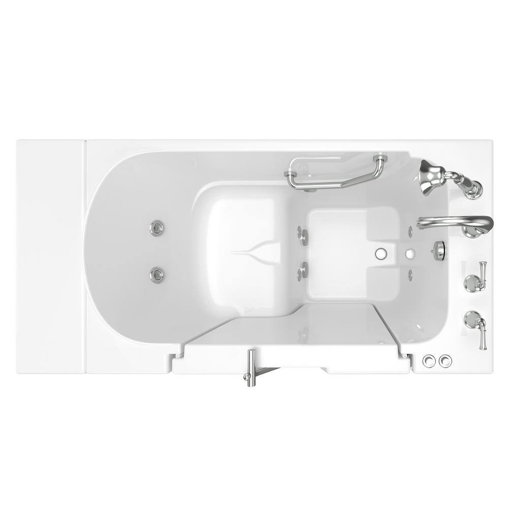 American Standard Gelcoat Value Series 52 in. Right Hand Walk-In Whirlpool Bathtub with Outward Opening Door in White 3052OD.709.WRW-PC