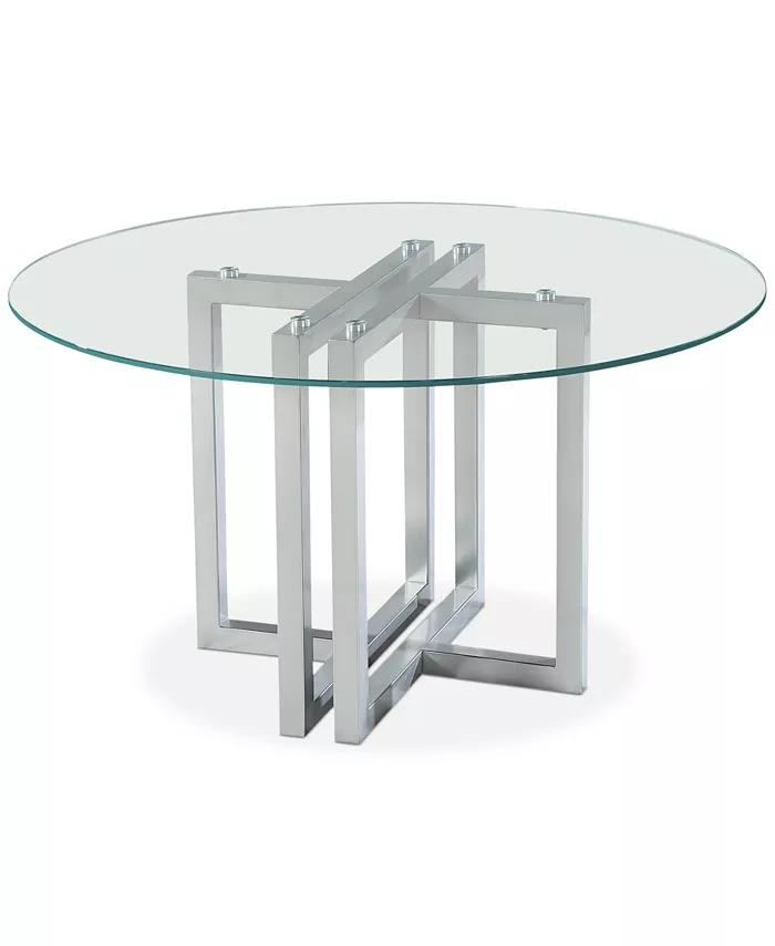 Furniture Emila 54 Round Glass Mix and Match Dining Table