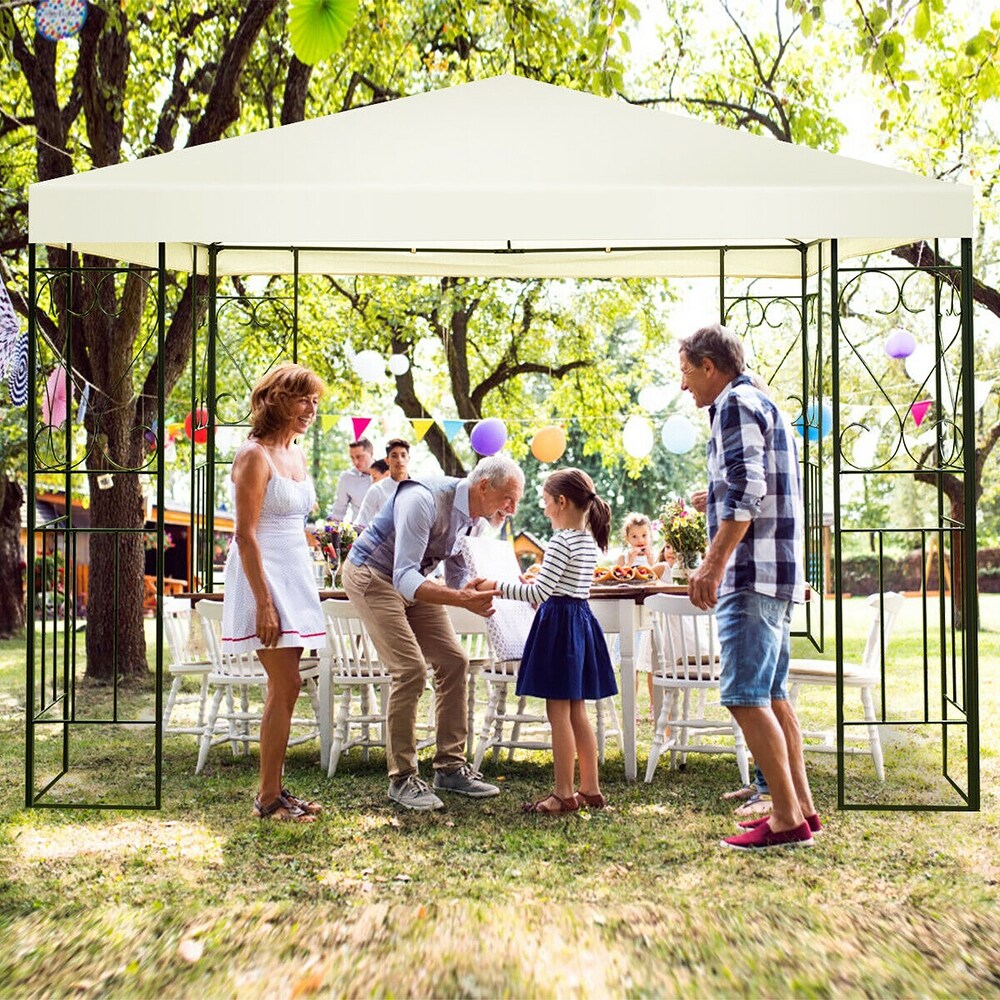 Costway 10'x10' Patio Gazebo Canopy Tent Steel Frame Shelter Patio