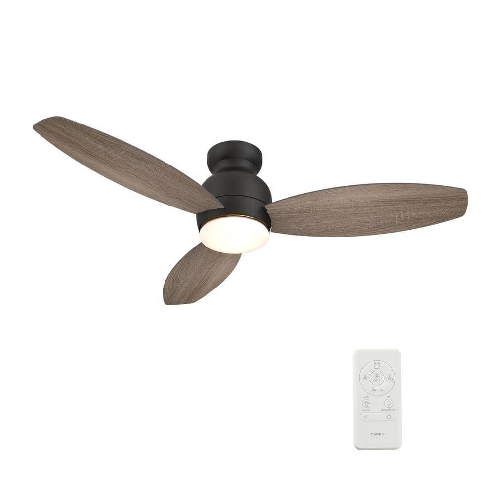 CARRO Trendsetter 52 in Dimmable LED IndoorOutdoor Black Smart Ceiling Fan with Light and Remote Works wAlexaGoogle Home