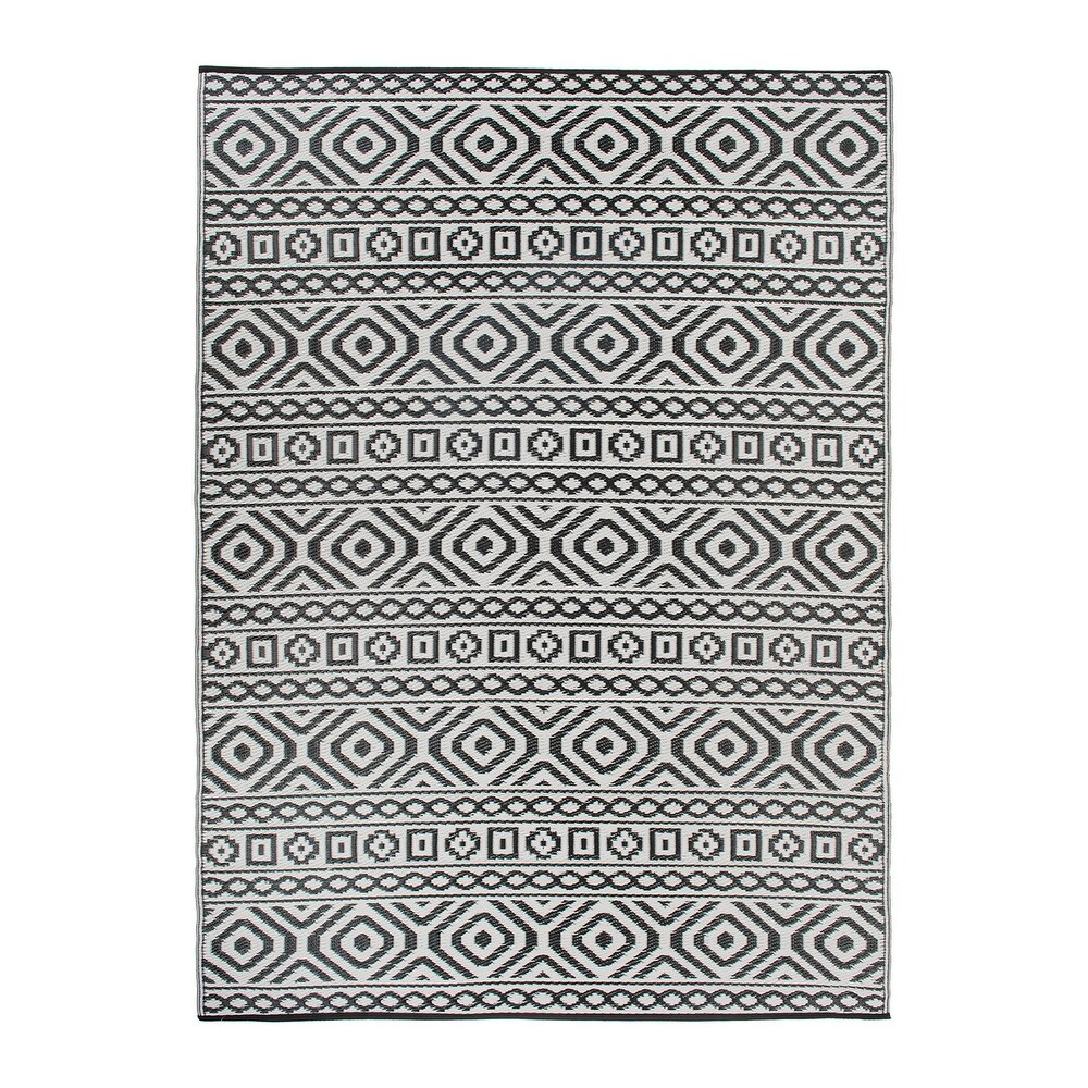 Contemporary Geometric Reversible Plastic Outdoor Rugs