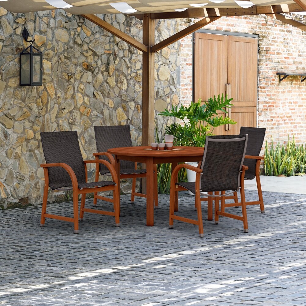 Popham 5pc Outdoor Patio Round Dining Set by Havenside Home