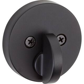 Kwikset Uptown Low Profile Iron Black Round Contemporary Single Cylinder Deadbolt Featuring SmartKey Security 258RDT514SMT