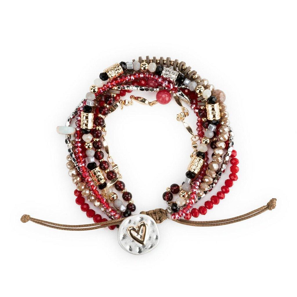 DEMDACO  Beaded Love Bracelet - Garnet - Jewelry