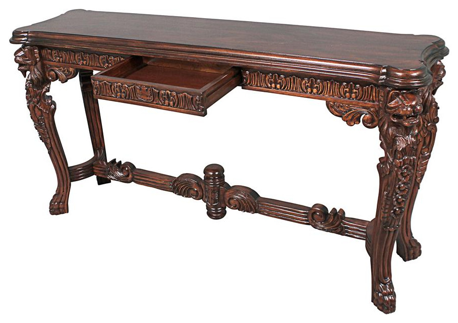 Design Toscano Lord Raffles Lion Leg Console Table   Victorian   Console Tables   by PARMA HOME  Houzz