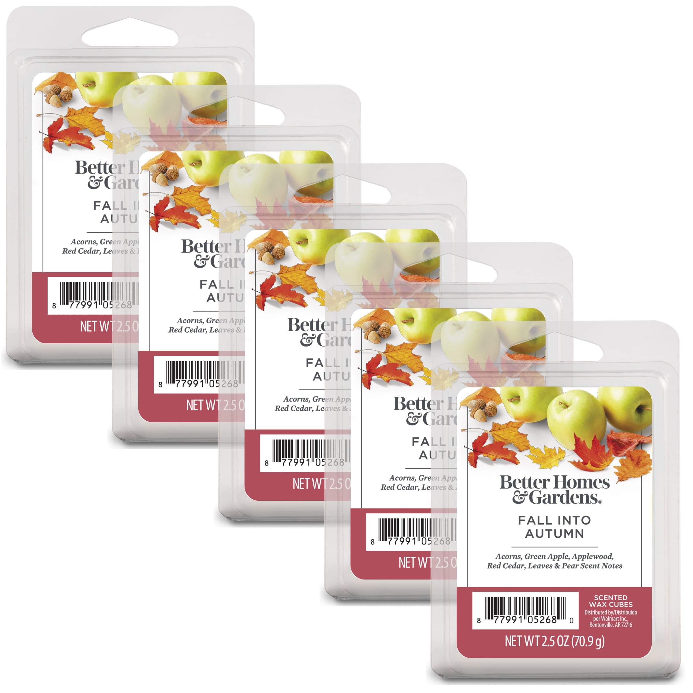 Fall into Autumn Scented Wax Melts， Better Homes and Gardens， 2.5 oz (5-Pack)