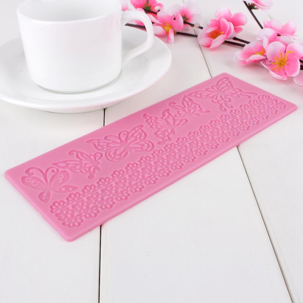 Lace Mat Fondant Cake Lace Mould Cake Decor Supplies Silicone Embossing Mat Pink