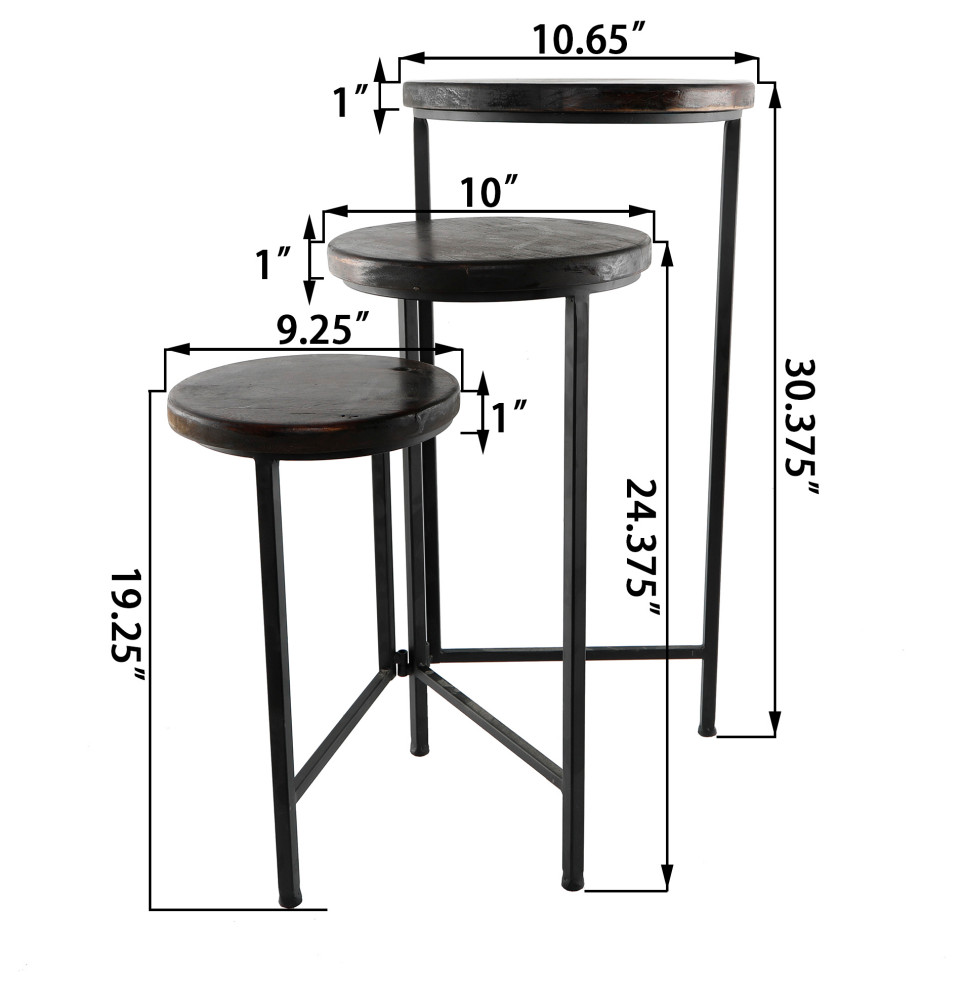 3 Tire Plant Stand   Industrial   Plant Stands And Telephone Tables   by Flora Bunda  Inc.  Houzz