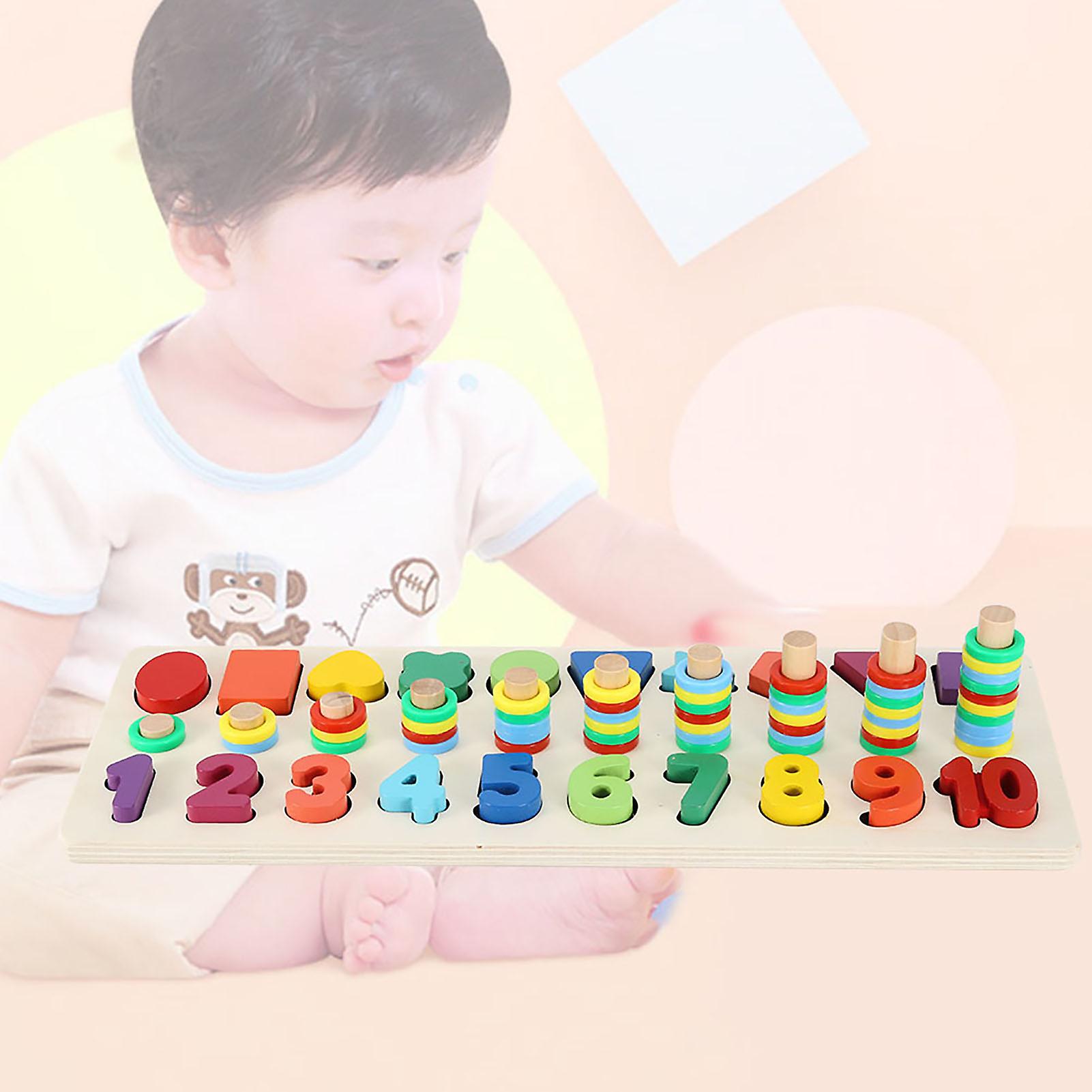 3in1 Wooden Pairing Shape Colorful Digital Classification Cognition Learning Educational Toy