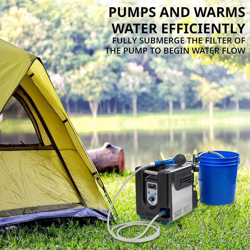 HIKE CREW Portable Propane Water Heater and Shower Pump Instant Hot Water for Camping HICPSBT