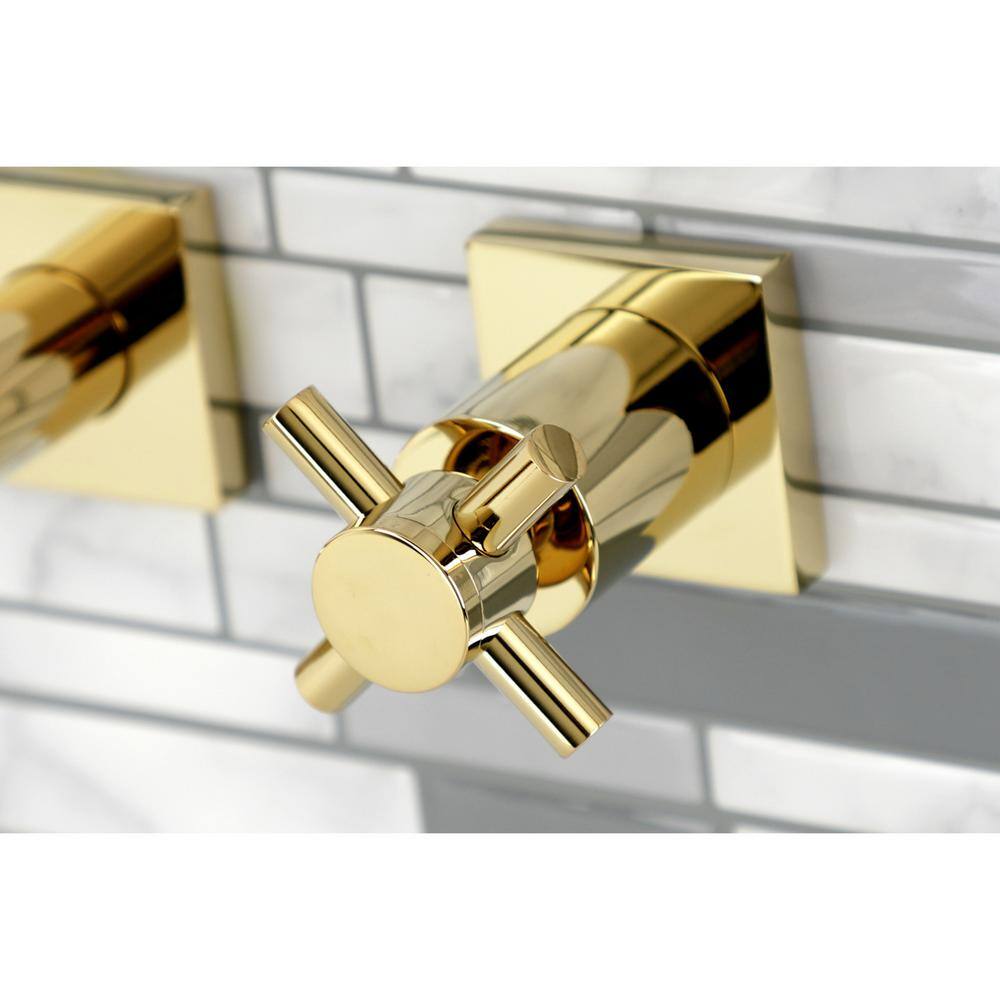 Kingston Brass Concord 2-Handle Wall-Mount Roman Tub Faucet in Polished Brass (Valve Included) HKS6022DX