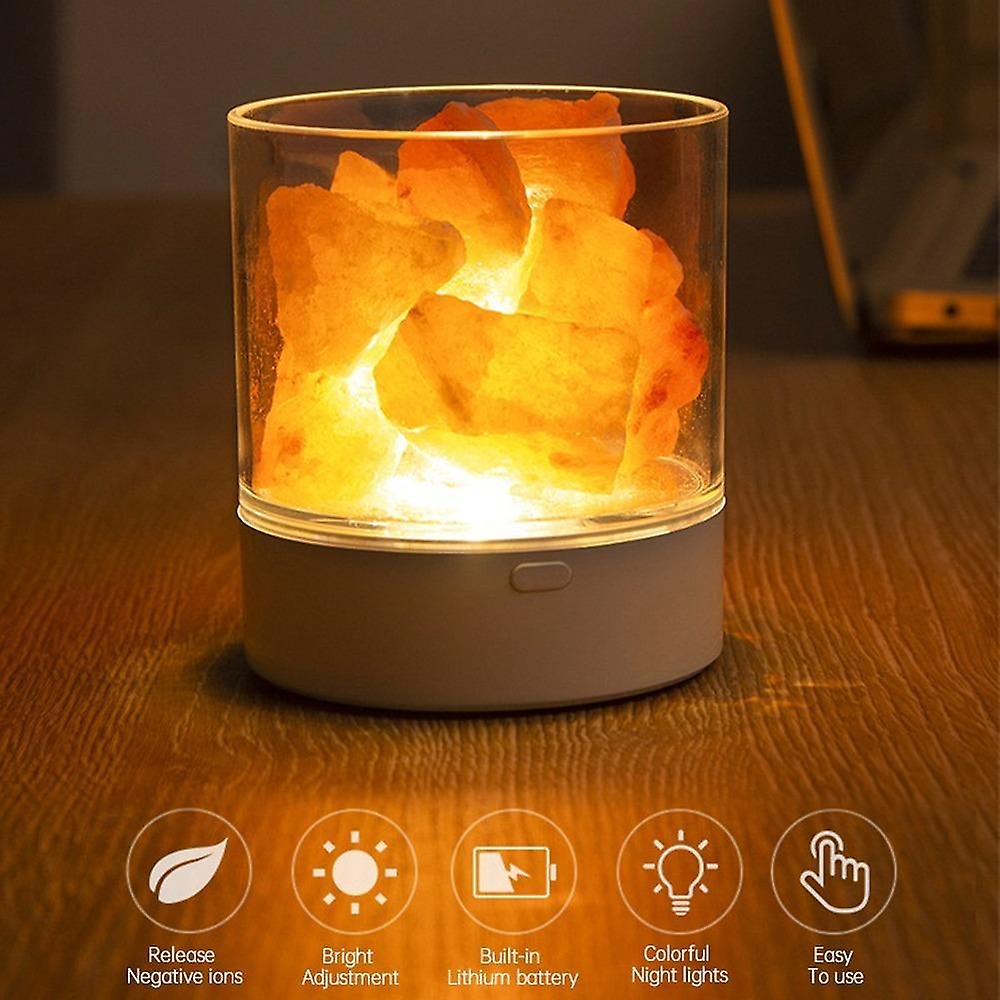 Usb Crystal Light Natural Himalayan Salt Lamp Led Lamp Air Purifier Warm Novelty Lighting Table Lamp Bedroom Lava Lamp