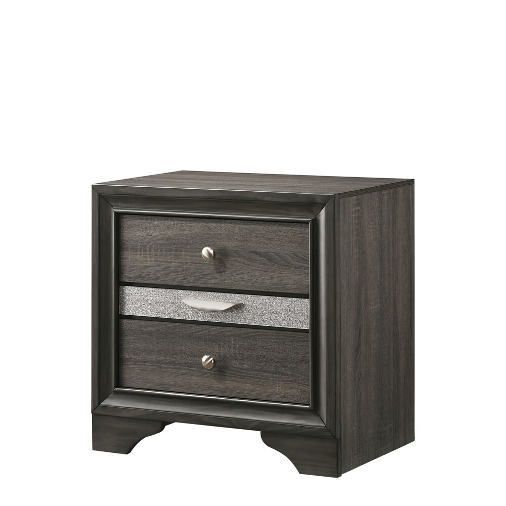 Relo Contemporary Solid Wood 3 Drawer Nightstand by Furniture of America