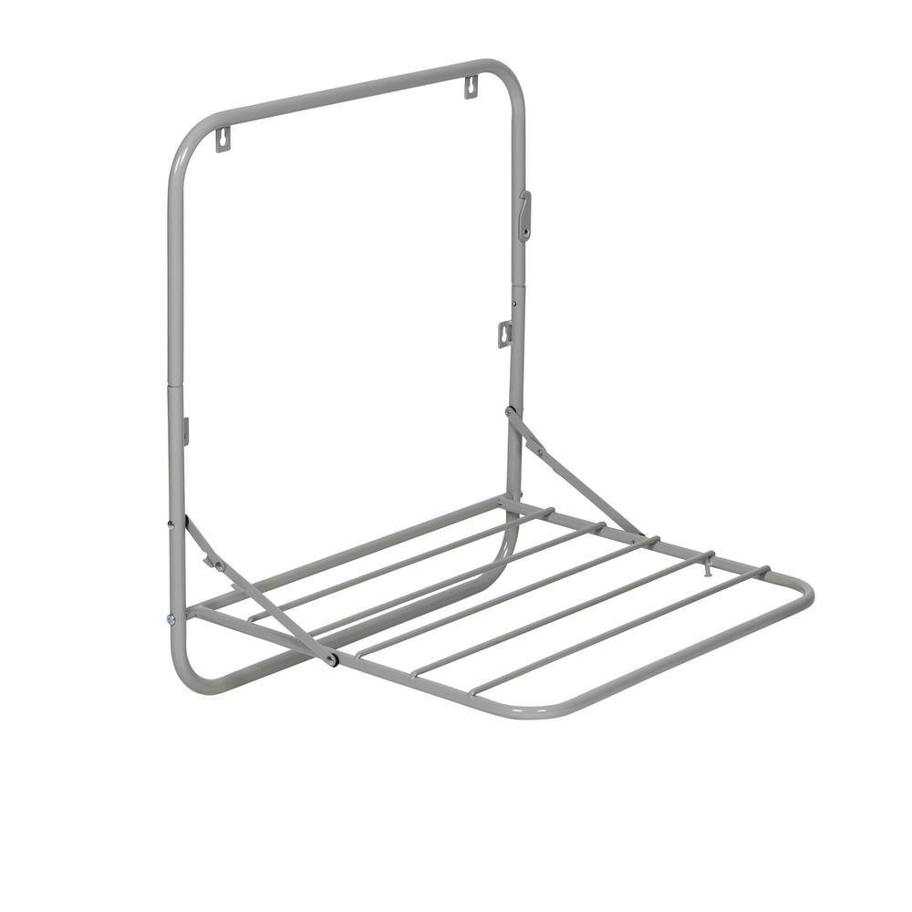 Honey-Can-Do 24.25 in. H x 21 in. W x 18.5 in. D Collapsible Wall-Mounted or Over-the-Door Steel Clothes Drying Rack in Gray DRY-09793