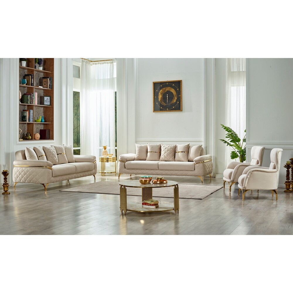 Osimhen 3 Pieces Living Room Set 2 Sofa 1 Chair