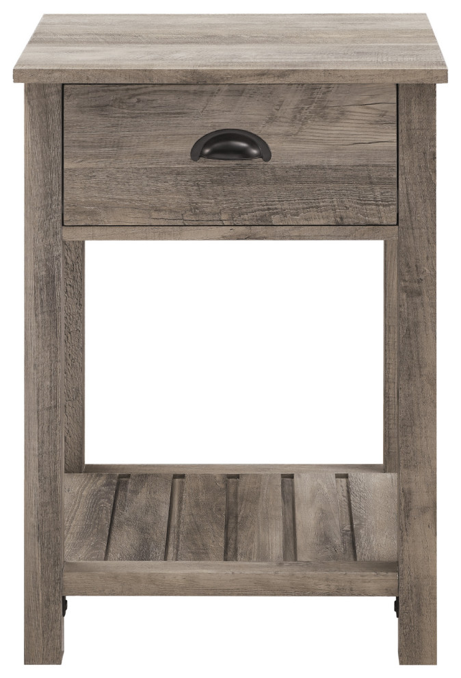 18 quotCountry Single Drawer Side Table  Gray Wash   Transitional   Side Tables And End Tables   by Walker Edison  Houzz