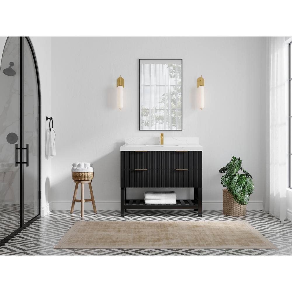 Willow Collections Catalina 42 in. W x 22 in. D x 36 in. H Bath Vanity in Black with 2