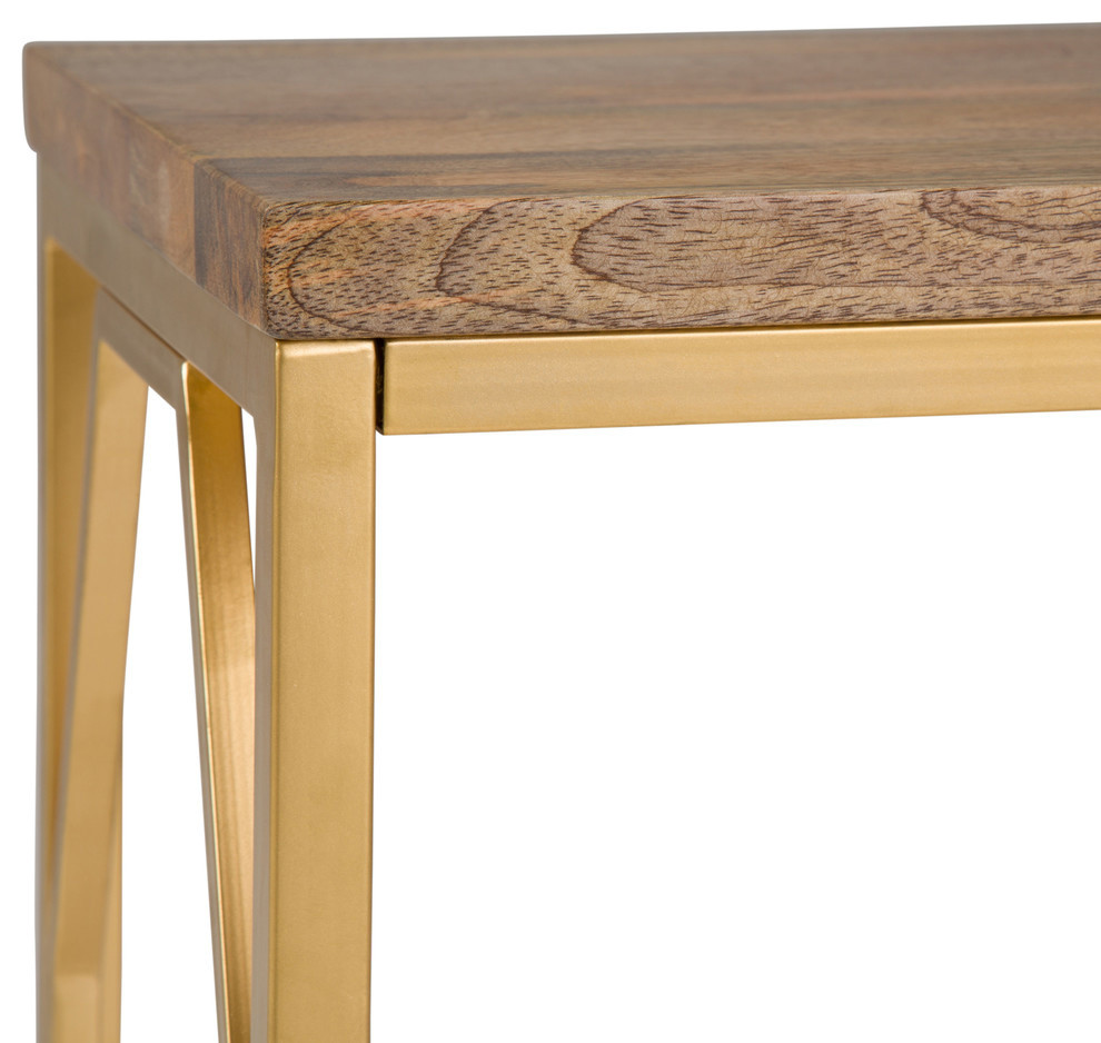 Selma Metal and Wood Accent Table   Contemporary   Side Tables And End Tables   by Homesquare  Houzz