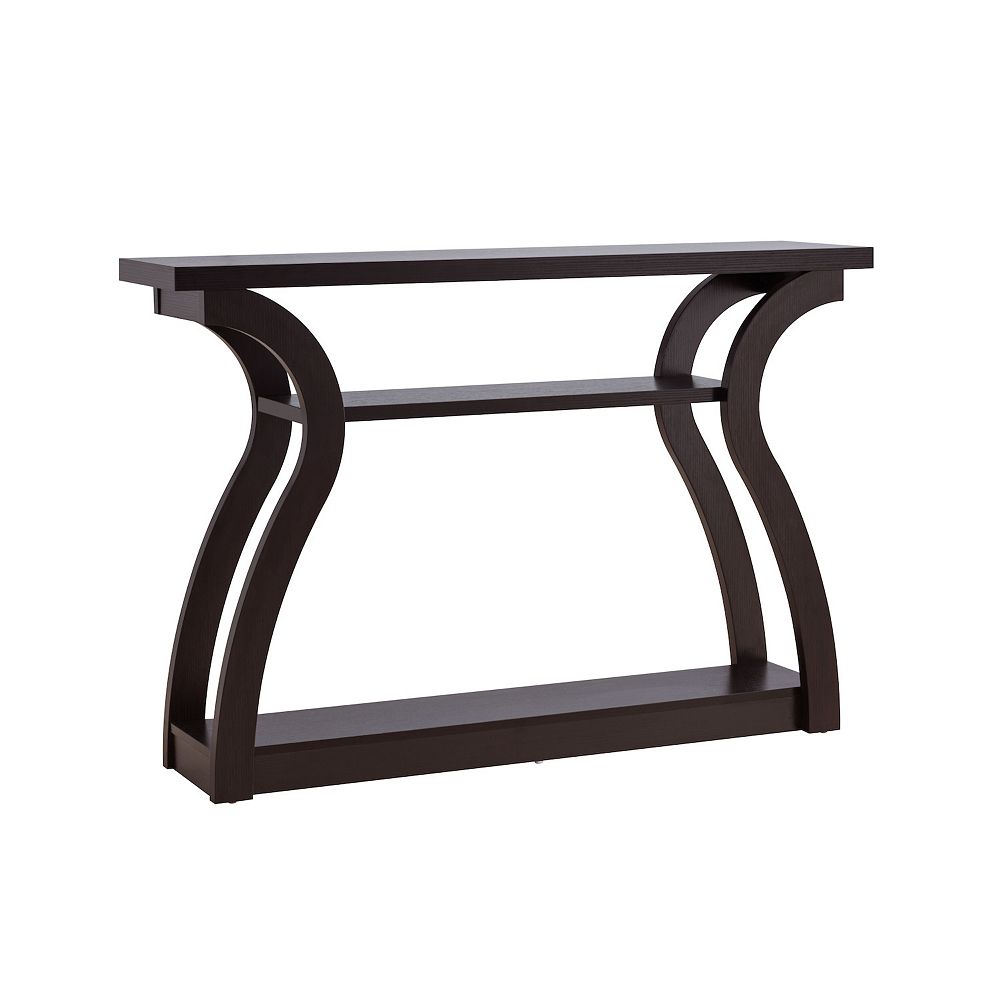 FC Design Red Cocoa Curved Body Console Table with 2 Shelves