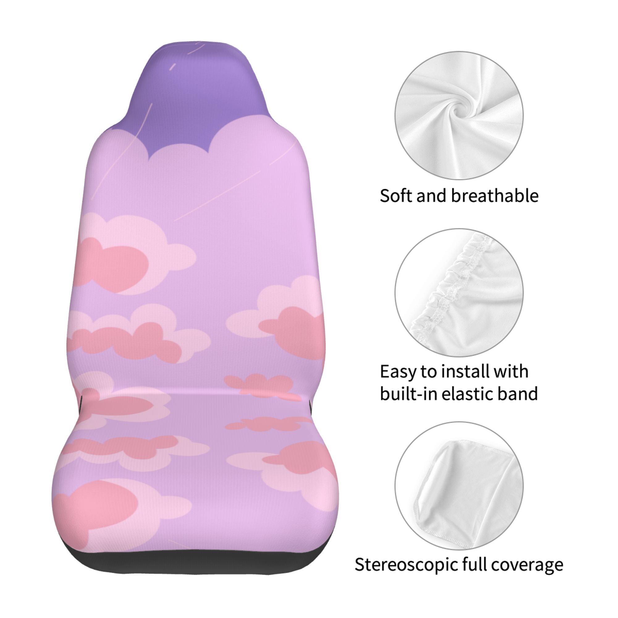 ZICANCN Car Seat Covers Front Seats Only，Sunset Cloud Art Automotive Seat Covers Protectors for Cars Trucks Suv 2 Pack