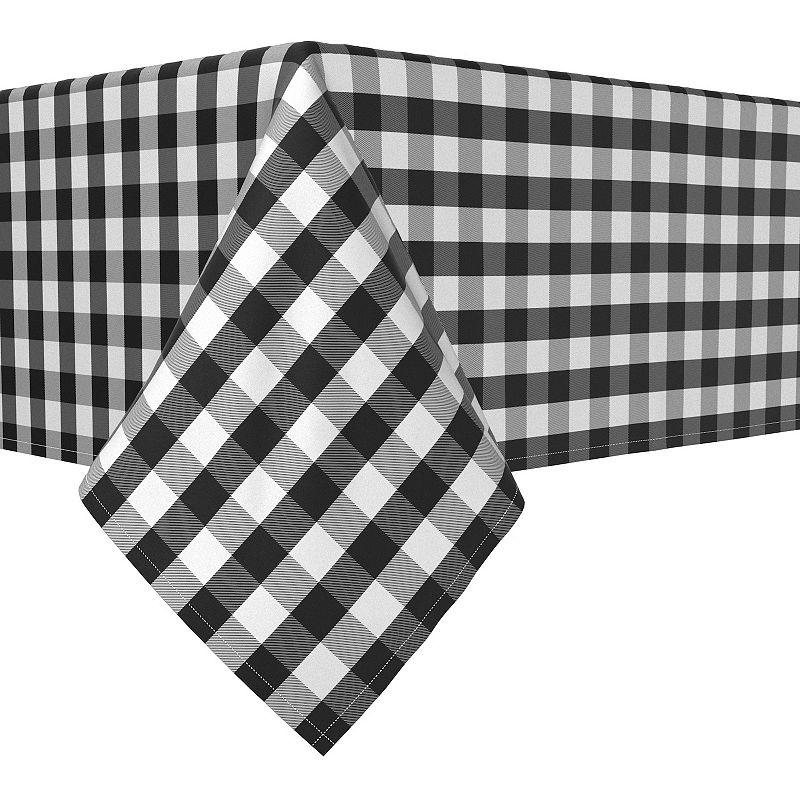 Square Tablecloth， 100% Polyester， 60x60， Picnic Check， Black