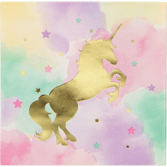 Creative Converting 268136 Unicorn Sparkle Lunch N...