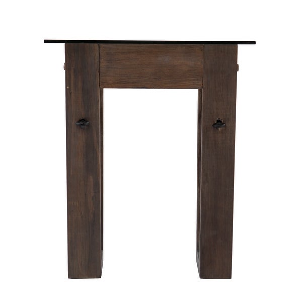 SEI Furniture Garanger Reclaimed Wood Side Table