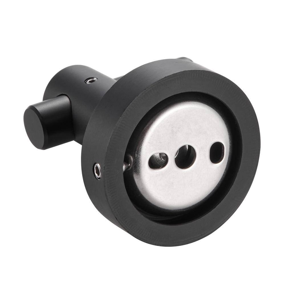 Zalerock Round 2-Piece Wall-Mounted Bathroom Robe Hook and Towel Hook with hidden mounting base in Black HU2003-2