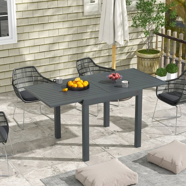 Outsunny Expandable Patio Dining Table for 46，35.5