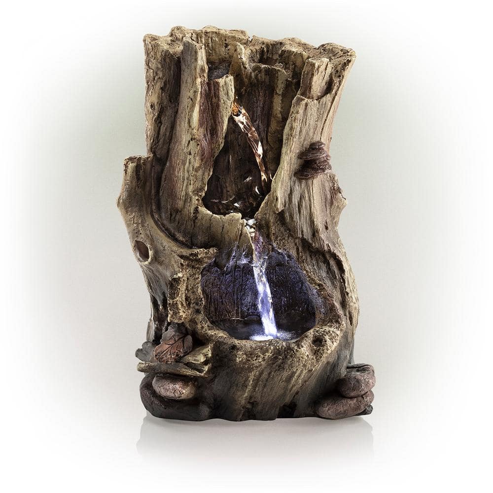 Alpine Corporation 11 in. Tall Indoor Rainforest Tabletop Fountain with LED Lights WIN326