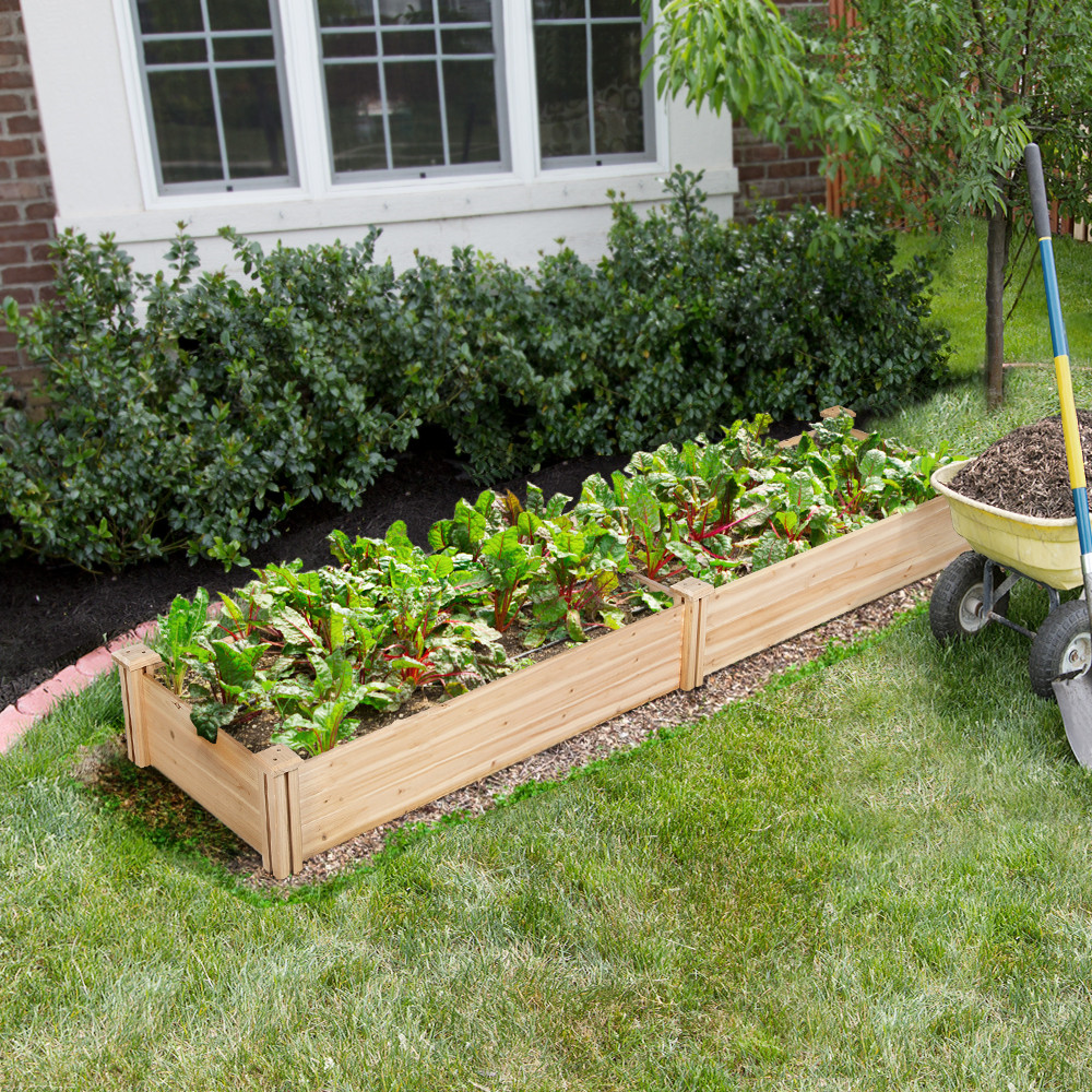 SmileMart Wooden Raised Garden Bed Planter Box for Patio Yard Greenhouse