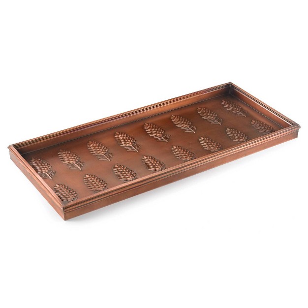 Pine Cones Copper Finish Multi purpose Boot Tray Good Directions