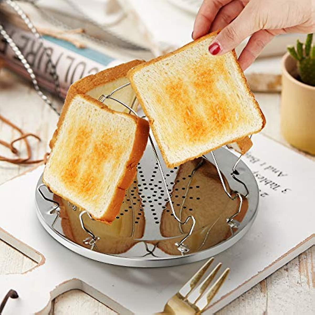 Camping Toaster  Campervan Toaster  Toast Stand  Toast Rack 4 Slice  Camping Toast Rack  Toast Bread Holder Cooling Grid Bread Rack Bread Toast Foldab