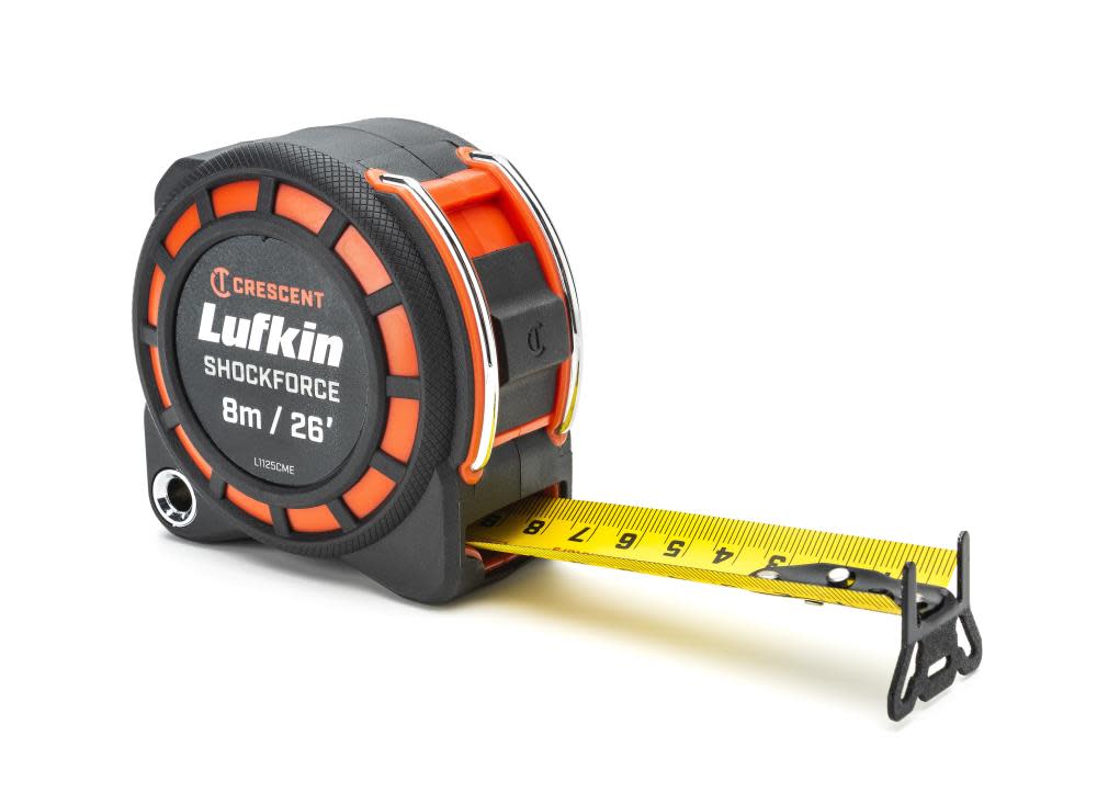 1-3/16 x 8 m/ 26 Ft. Shockforce Dual Sided Tape Measure ;