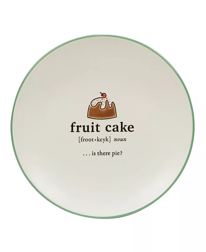 Certified International Christmas Fun Green Sayings 8.5 Dessert Plates Set of 6