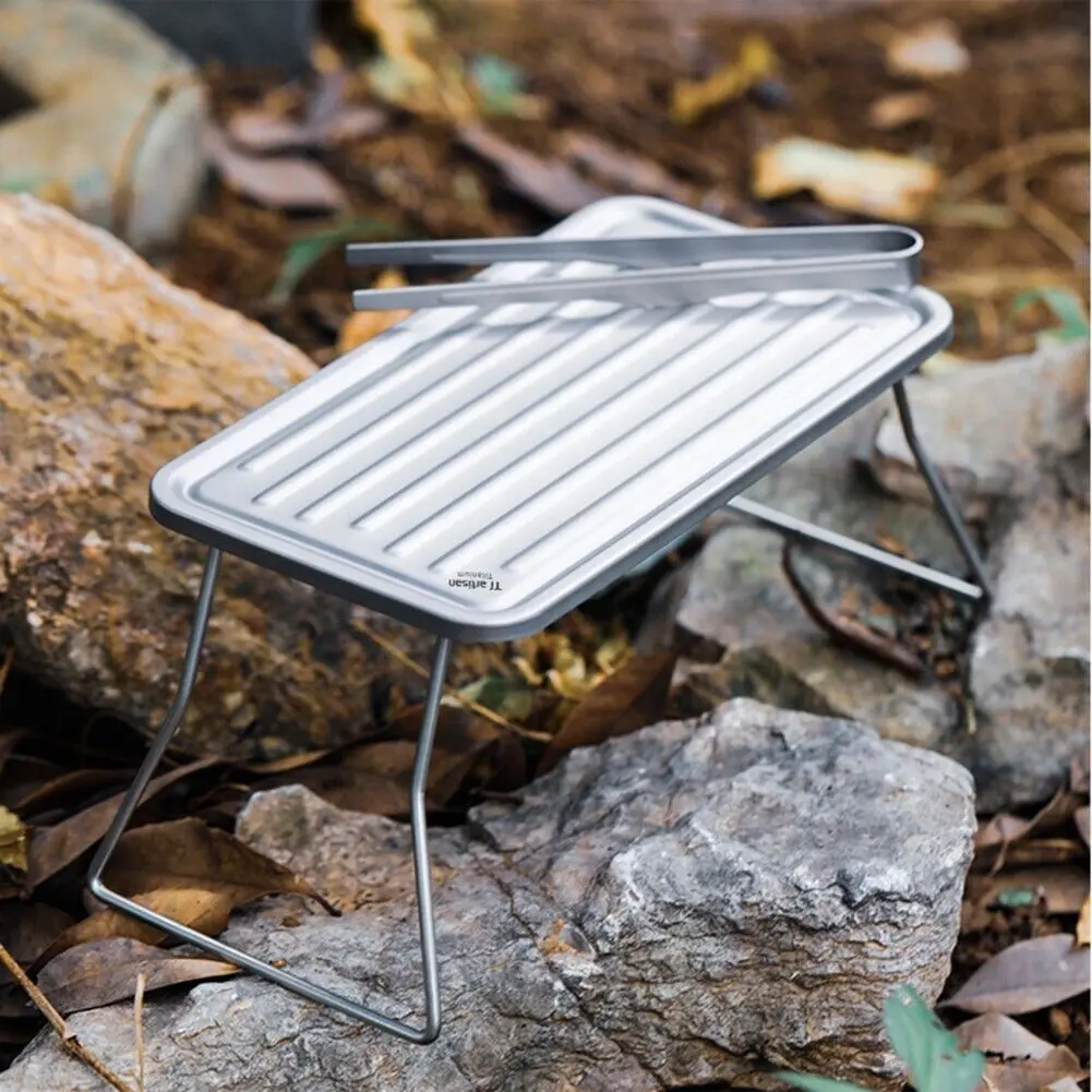 China Factory Price Titanium Foldable Table Camping BBQ Grill Grate Ultralight For Hiking Picnic