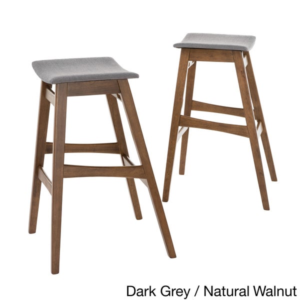 Emmaline Natural Finish Bar Stool (Set of 2) by Christopher Knight Home - N/A